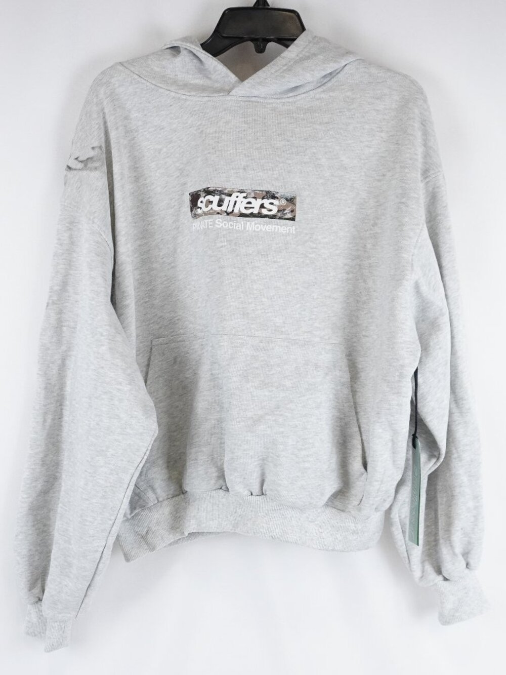 Scuffers Private Pullover Hoodie In Melange Gray And Camo - Men's Size Medium